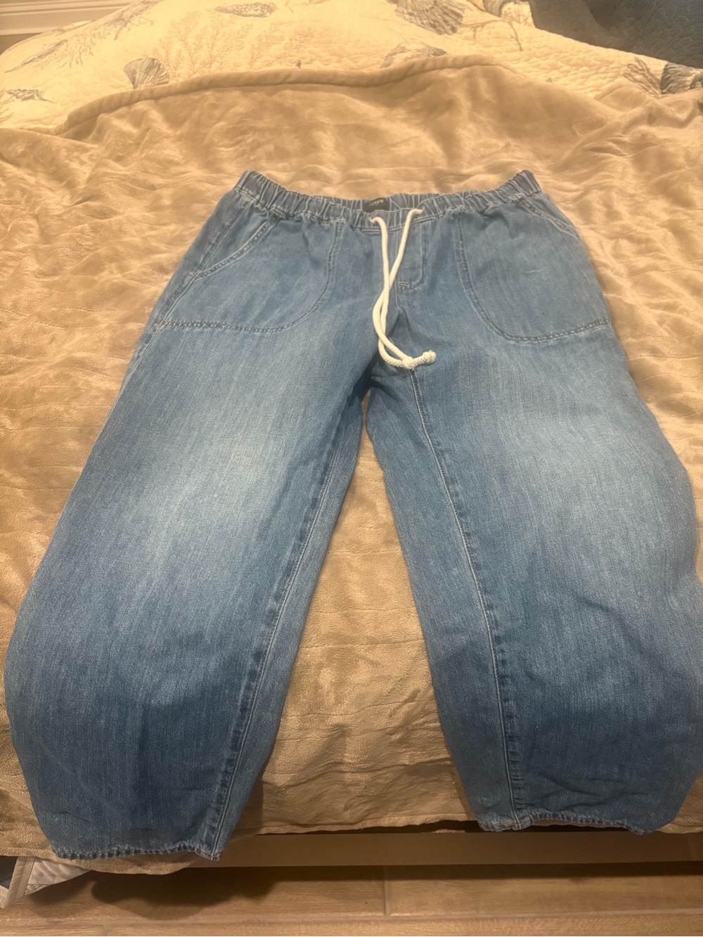 J. Crew Relaxed Light Blue Drawstring Denim Pants